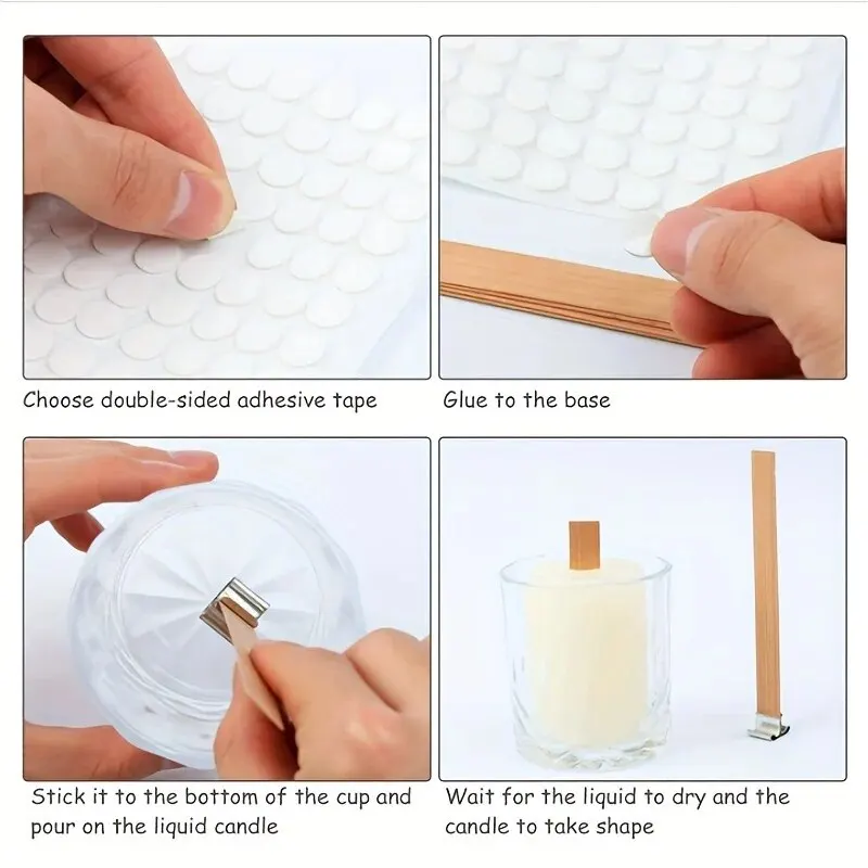 Candle Wick 30pcs Wooden With Clip Base Craft Paraffin Beeswax Burning Smokeless