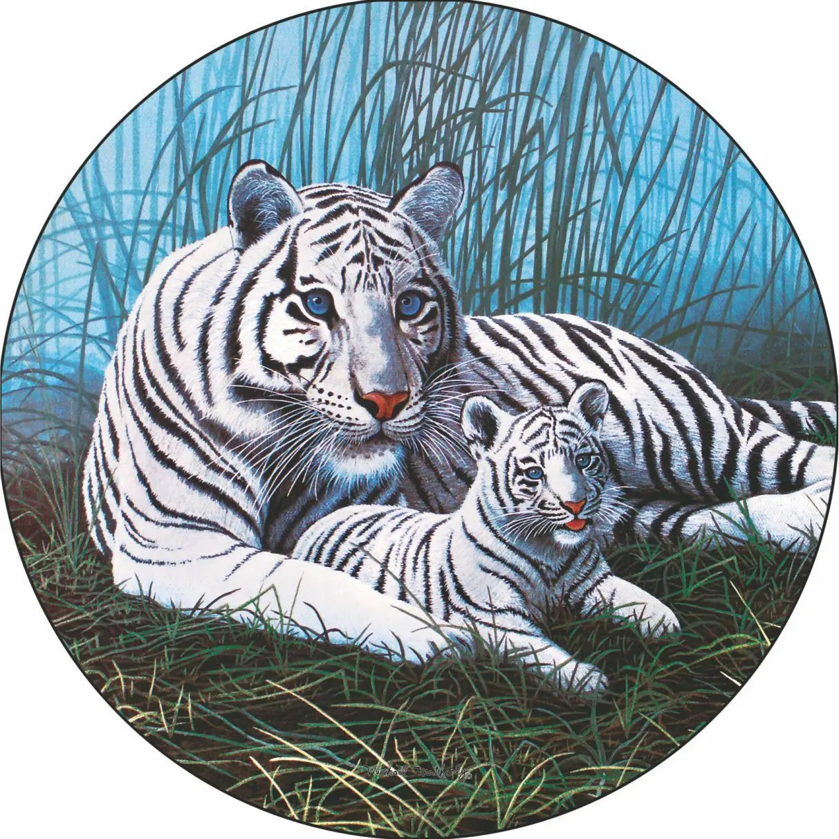 

White Tiger & Cub Spare Tire Cover All Sizes Available-back up camera optional