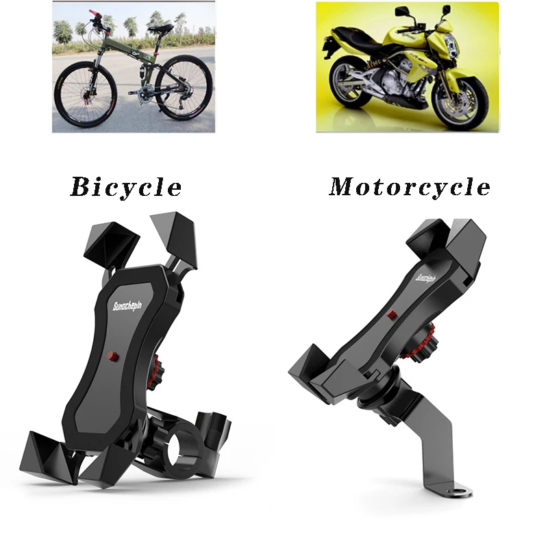 Motorcycle Bicycle Phone Holder Moto Bike Navigation Support handlebar Rearview Mirror Mount Clip Bracket for iPhone 12 Samsung