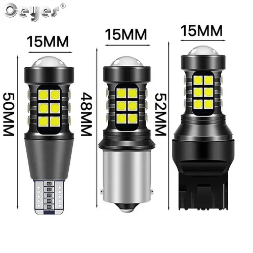 Ceyes-1156 P21W BA15S 7440 W21W 고출력 자동 LED 전구, 흰색 12V 자동차 후진 백라이트 T15 W16W 3030 방향 지시등, 2 개 3