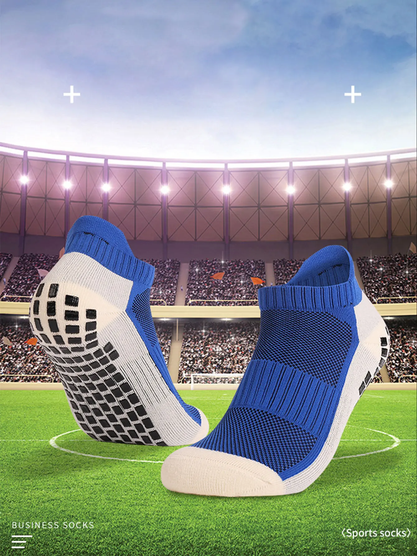 1 pair of new men's and women's non slip football socks, breathable running yoga socks, hiking short socks, boat socks