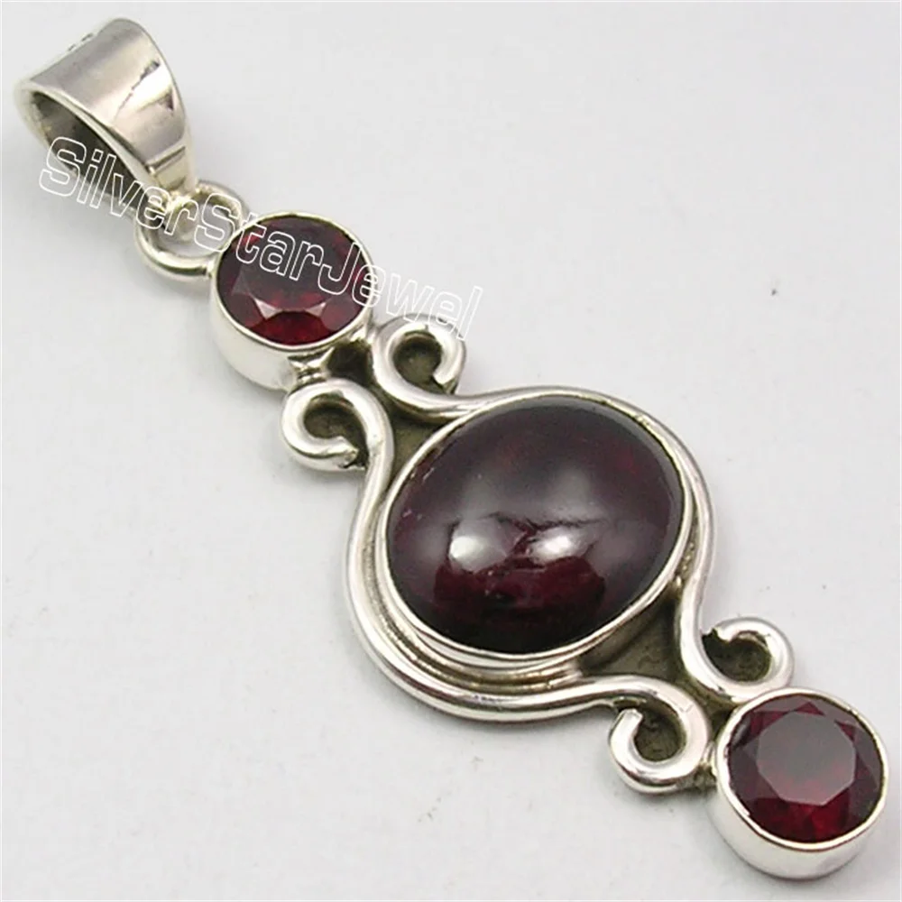 Many Color Semi-precious Stone OXIDIZED Pendant 1.7