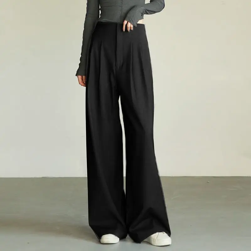 Deeptown Vintage Harajuku Youthful Woman's Suit Pants Coquette Streetwear Casual Luxury Wide Slacks Spring Office Lady Trousers