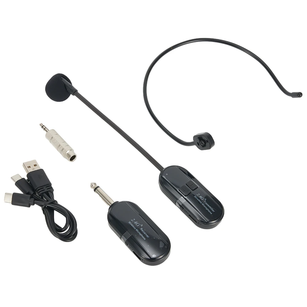 야외 연설 헤드셋 마이크 송신기, 교육용 USB 케이블 어댑터 포함, 100HZ-15KHz, 160FT, 50M, 6-8 시간 마이크