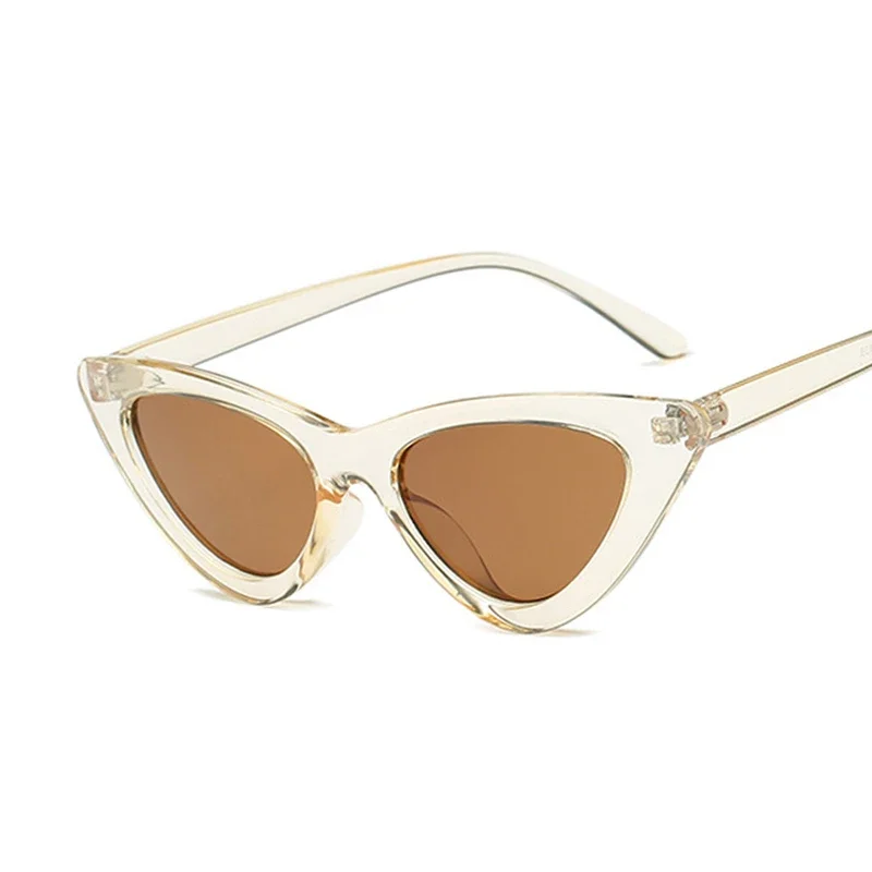 Cute Sexy Vintage Cat Eye Sunglasses Woman Small Black White Triangle Retro Ladies Sun Glasses Leopard Female Oculos De Sol 3
