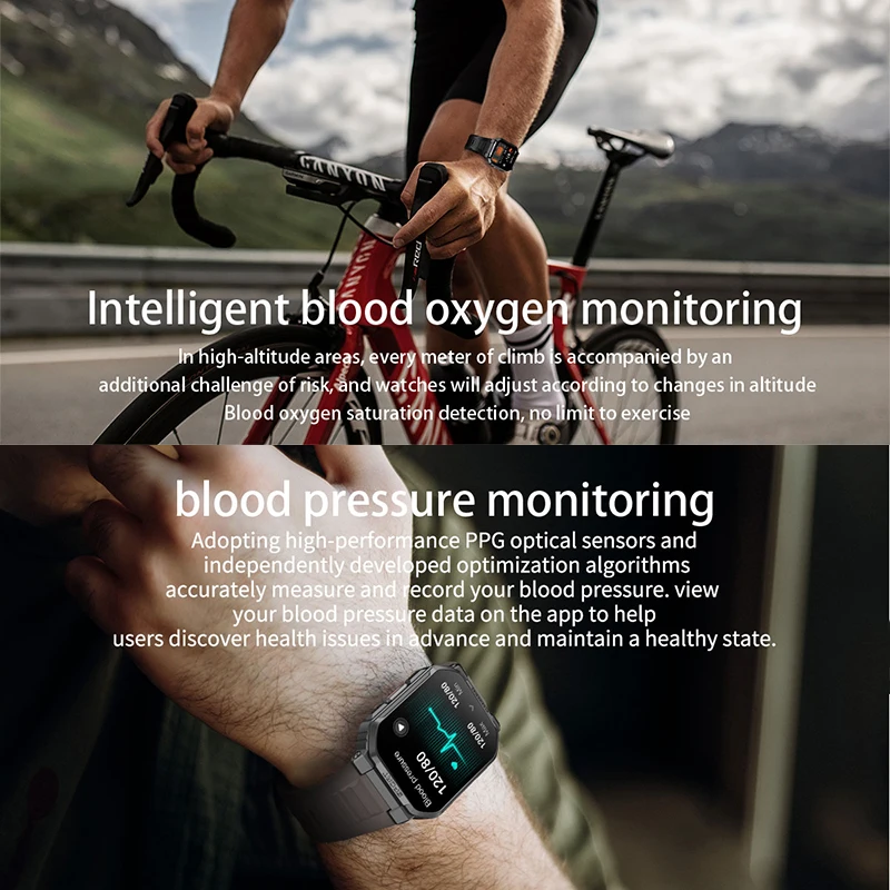 Reloj Inteligente de Grado Militar 2026, 1.83 Pulgadas, Llamadas Bluetooth, Monitor de Frecuencia Cardíaca, Monitoreo de Salud, IP68, GPS, Seguimiento de Trayectoria