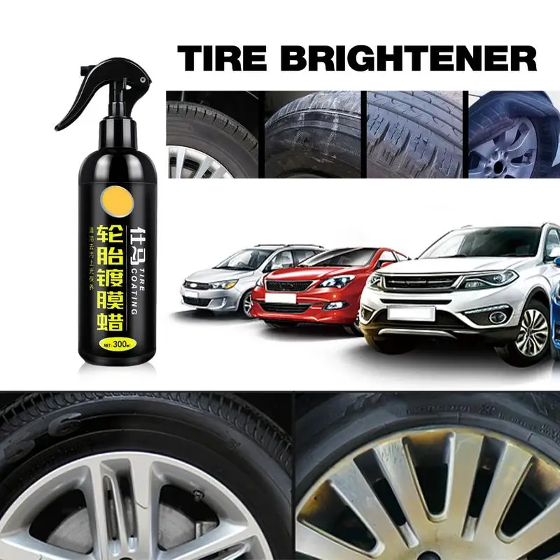 

Car Tire Shine Spray 300ml Coatings Long Lasting Tyre High Gloss Easy Application Non Greasy Car Auto Tire Refurbishing Agent