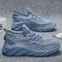 Men's Casual Shoes 2025 Spring Summer Hollow Out Breathable Mesh Shoes Comfortable Platform Lightweight Sneakers Tenis Masculino 1