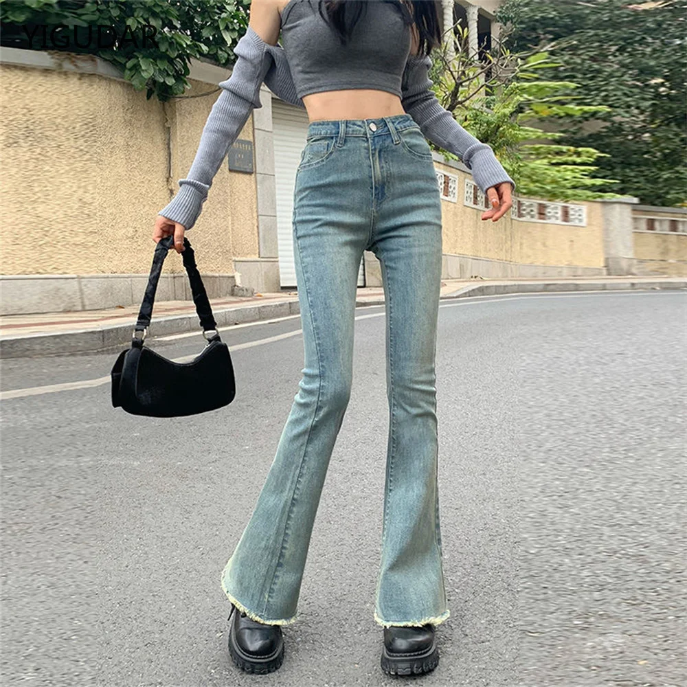 Jeans Woman High Waist Denim Trousers For Female Blue Elastic Skinny Fashion Classic Leisure Wide Leg Pants women jeans