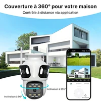 Caméra PTZ WONSDAR à trois objectifs, surveillance WiFi, caméra de sécurité extérieure, détection de mouvement, audio bidirectionnel, moniteur iCsee 6