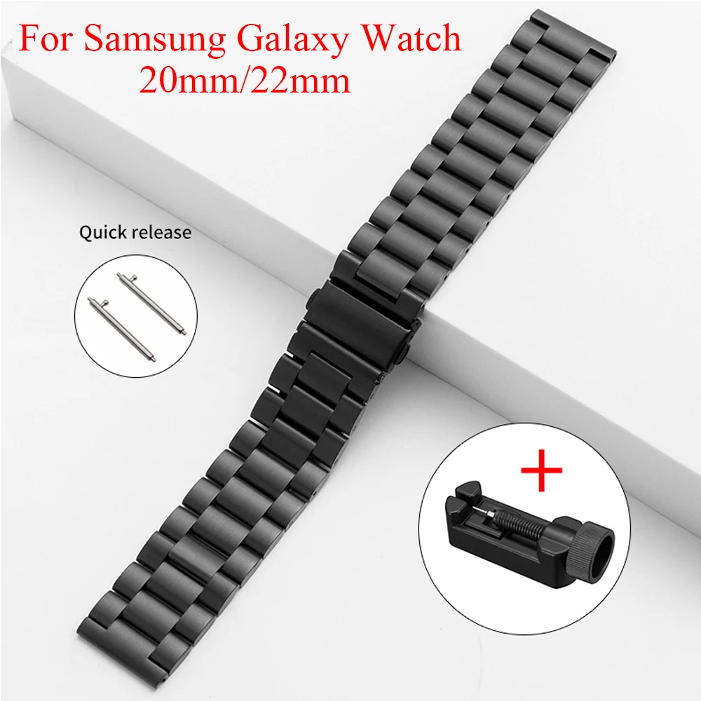 

22mm 20mm Watch Band For Samsung Galaxy Watch 5/3 40 44 45 42 46mm S3 Active Bracelet Huawei Watch GT3 gt2e Stainless Steel Band