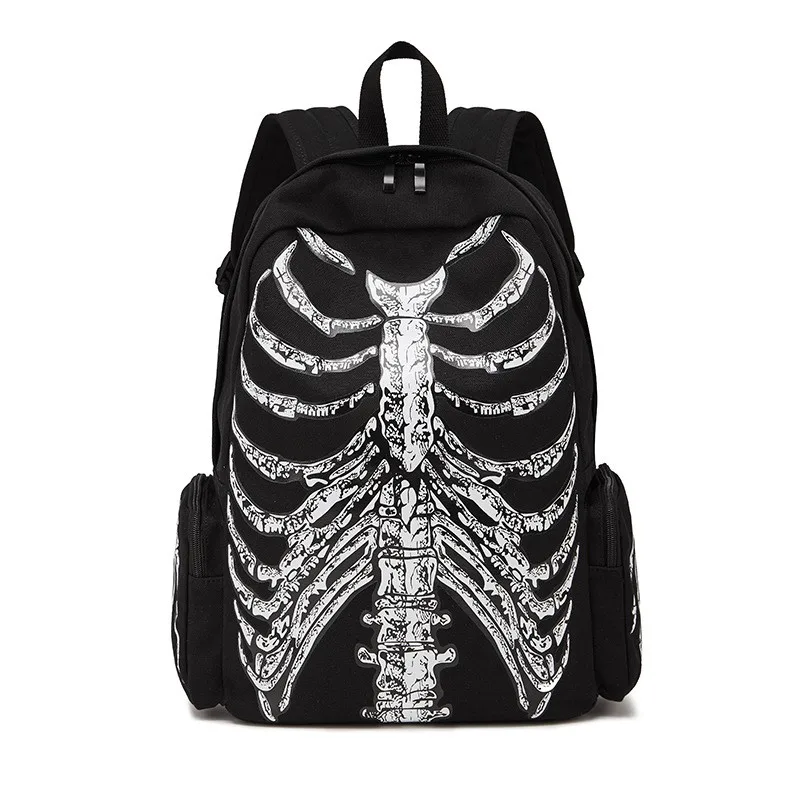 

2023 New Fashion Skull Skeleton Bones Rock Men Backpack Bags Multifunction Casual Travel Women Backpacks School Mlan Bagpack