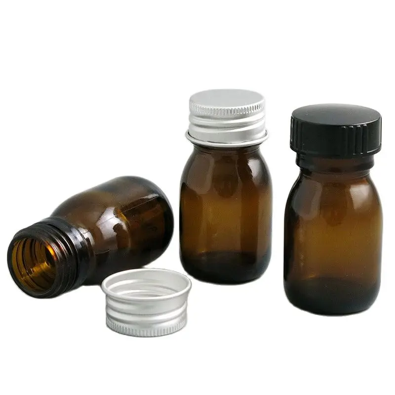 

500pcs/lot 30ml Amber Essential Oil Glass Bottles With Silver Screw Cap 1oz Brown Vials Containers Sample Refillable Bottle