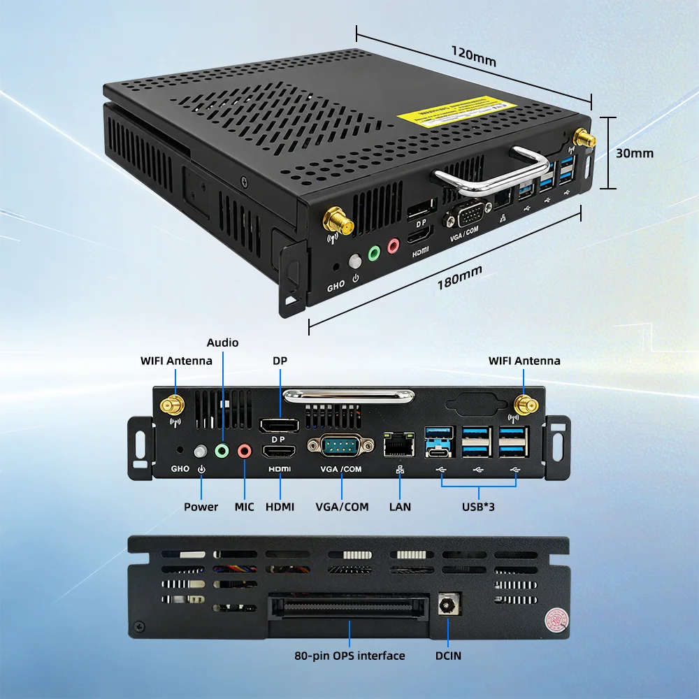 TexHoo OPS Mini PC Computer Intel Core I5 12450H Processor Windows 11 Pro For Conference Teach Screen Built-in Host Module WiFi