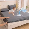 Waterproof Fitted Bed Sheet With 360 Elastic Band Bedsheet Bedspreads for Single Double King Queen Size Mattress Protector Cover 1