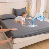 Waterproof Fitted Bed Sheet With 360 Elastic Band Bedsheet Bedspreads for Single Double King Queen Size Mattress Protector Cover 1