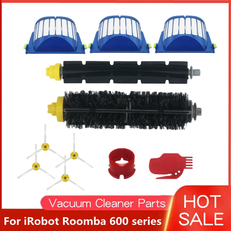 

For iRobot Roomba 600 605 606 610 614 620 660 630 651 650 670 690 680 698 Hepa Filter Main Side Brush Parts Vacuum Cleaner Kits