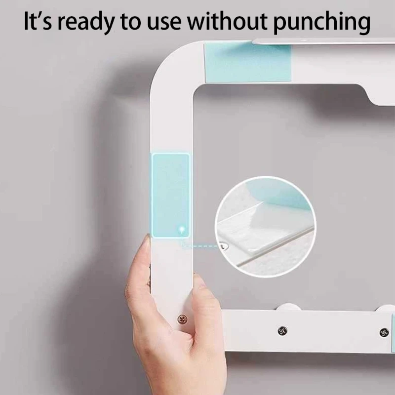 448B Space Saving Adhesive Door Hooks No Marking Door Hooks Six Link Design Clothing Hangers for Easy Organization