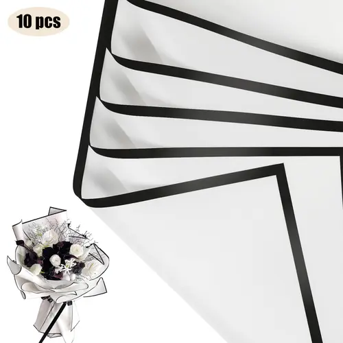 10 Sheets Flower Wrapping Paper with Golden Edges, Waterproof Bouquet Packaging - Ideal for DIY Weddings & Birthdays - Image 12