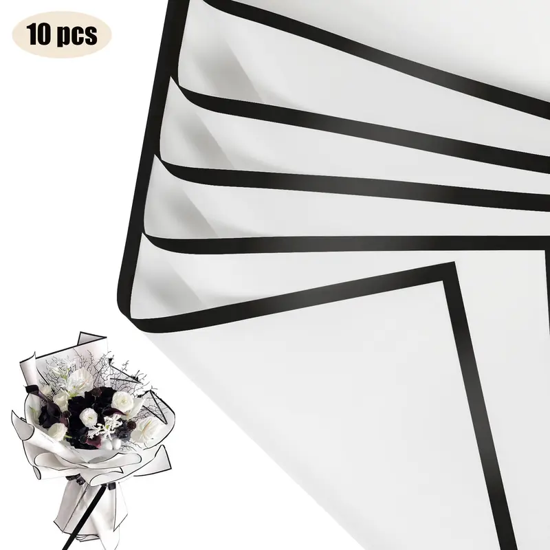 10 Sheets Flower Wrapping Paper with Golden Edges, Waterproof Bouquet Packaging - Ideal for DIY Weddings & Birthdays - Image 12