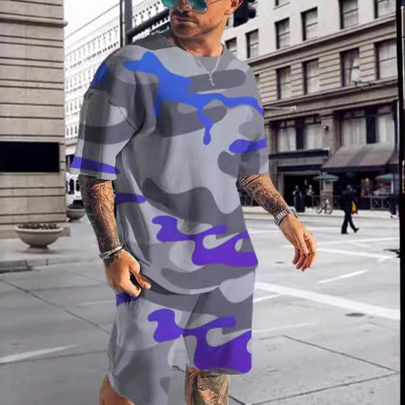 Mens Camo Casual Tracksuit Set