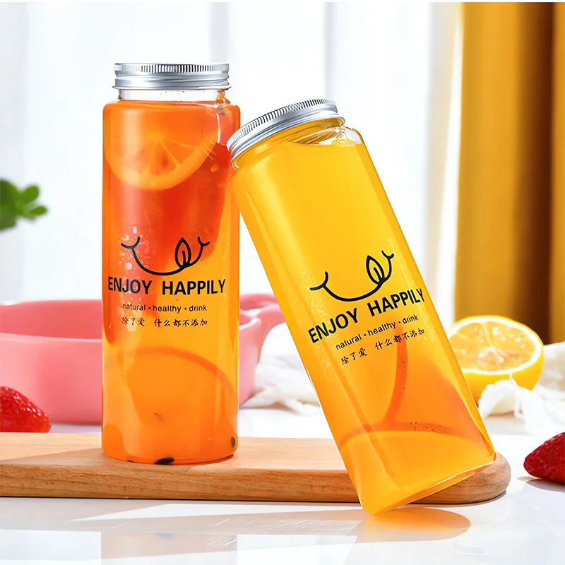 500ml Bubble Tea Bottle Disposable Plastic Juice Bottle Drinking Takeout Beverage Bottles 20pcs/pack plastic cups