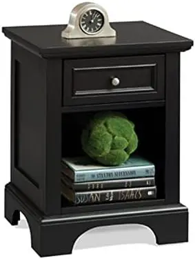

White Nightstand with Drawer, Mahogany Hardwood Solids and Engineered Woods, and Open Storage Space Small coffee table Table top