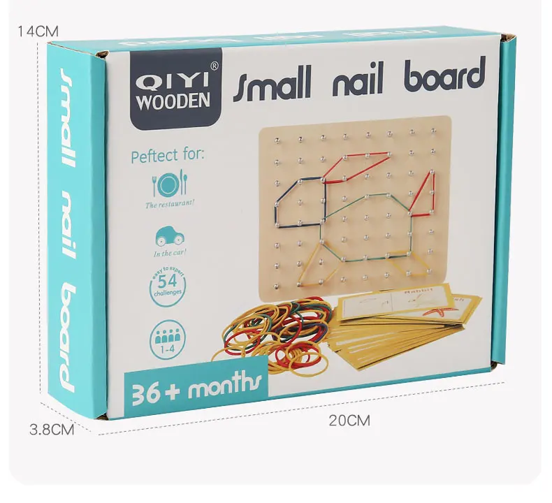 Wooden Toys Montessori  Educational toys Learning Activities Toy of Small Nail Board  Preschool Fine Material,Christmas Gift 6