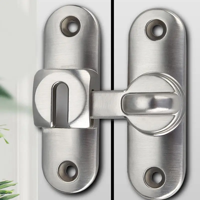 Sliding Gate Lock 90/180 Sliding Door Latches Security Door Locks Barn Lock Hardware With 4 Screws Punch-Free Installation