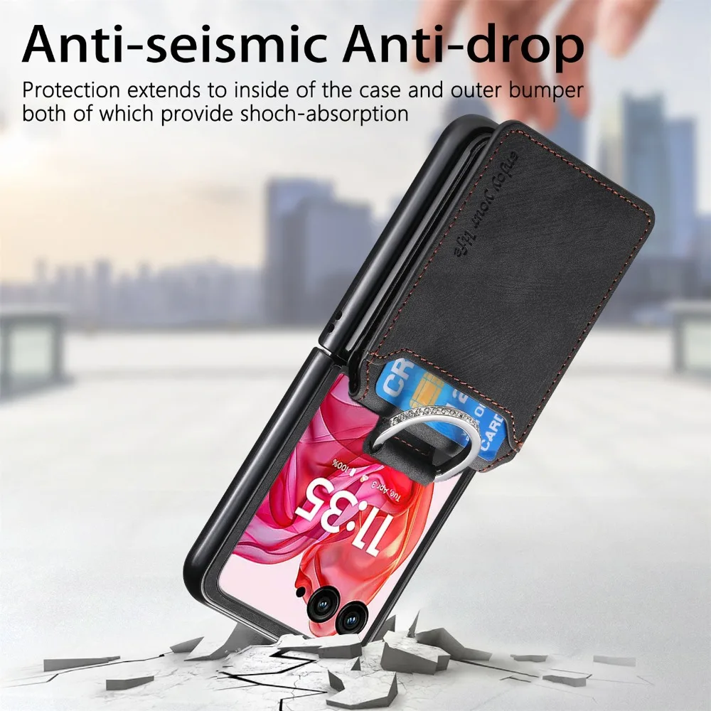 Luxury Leather Card Holder Case for Razr Ultra 5G Folding Smartphone