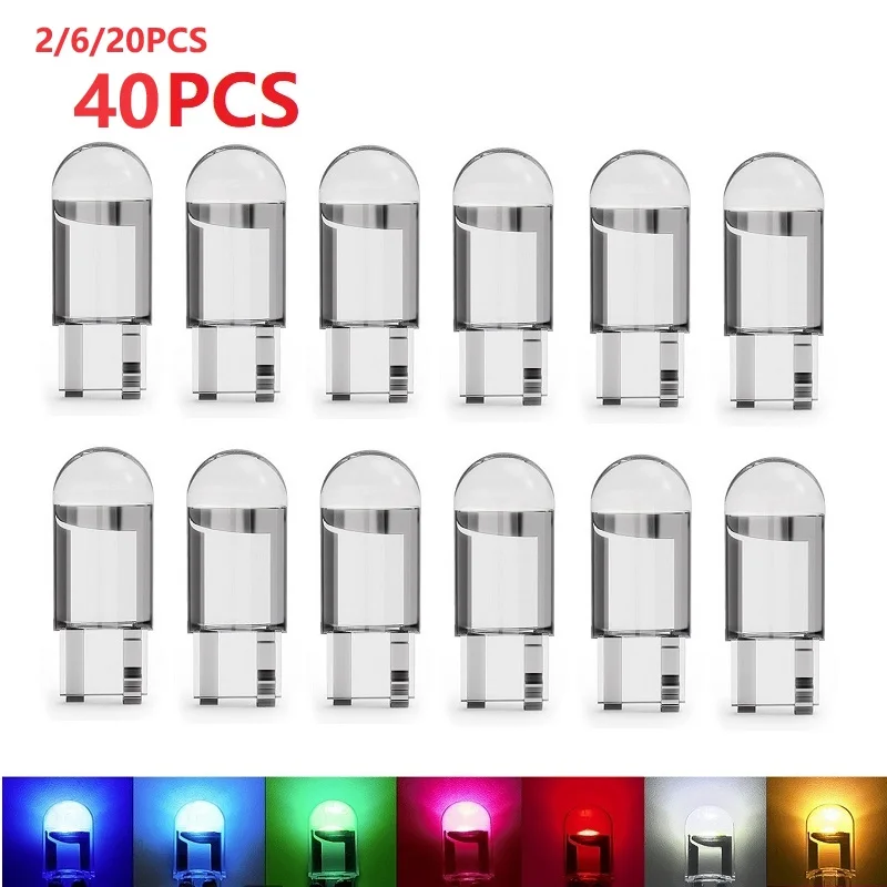 Лампа для чтения T10 светодиодный W5W Canbus Glass COB 6000k, 12 В/24 В