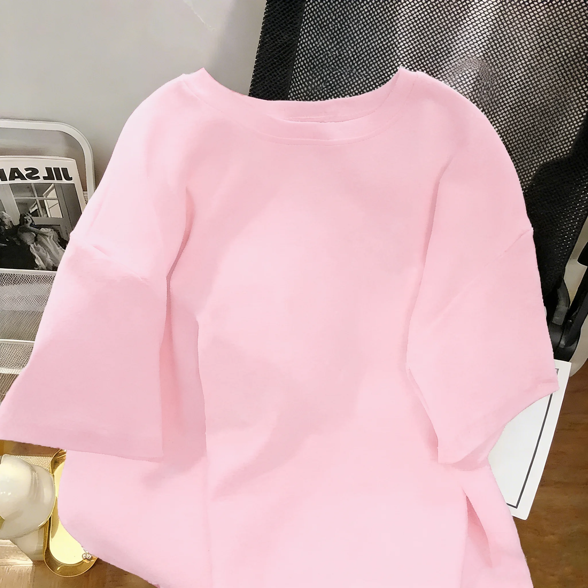 Lässige, alltägliche Sommer-T-Shirts für Herren mit kurzen Ärmeln, einfarbig, schlicht, modisch, passend zu allen Outfits, aus atmungsaktiver Baumwolle, mehrfarbig. – Detail 12