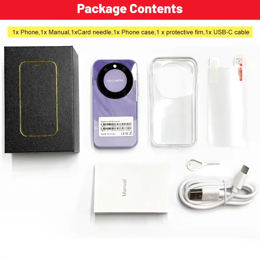 Teléfono Inteligente Mini FUFFI F8 Pro, Teléfono Android con Face ID, Portátil, Mini Celular de 8.1 Pulgadas HD, 16 GB de ROM, Batería de 2000 mAh