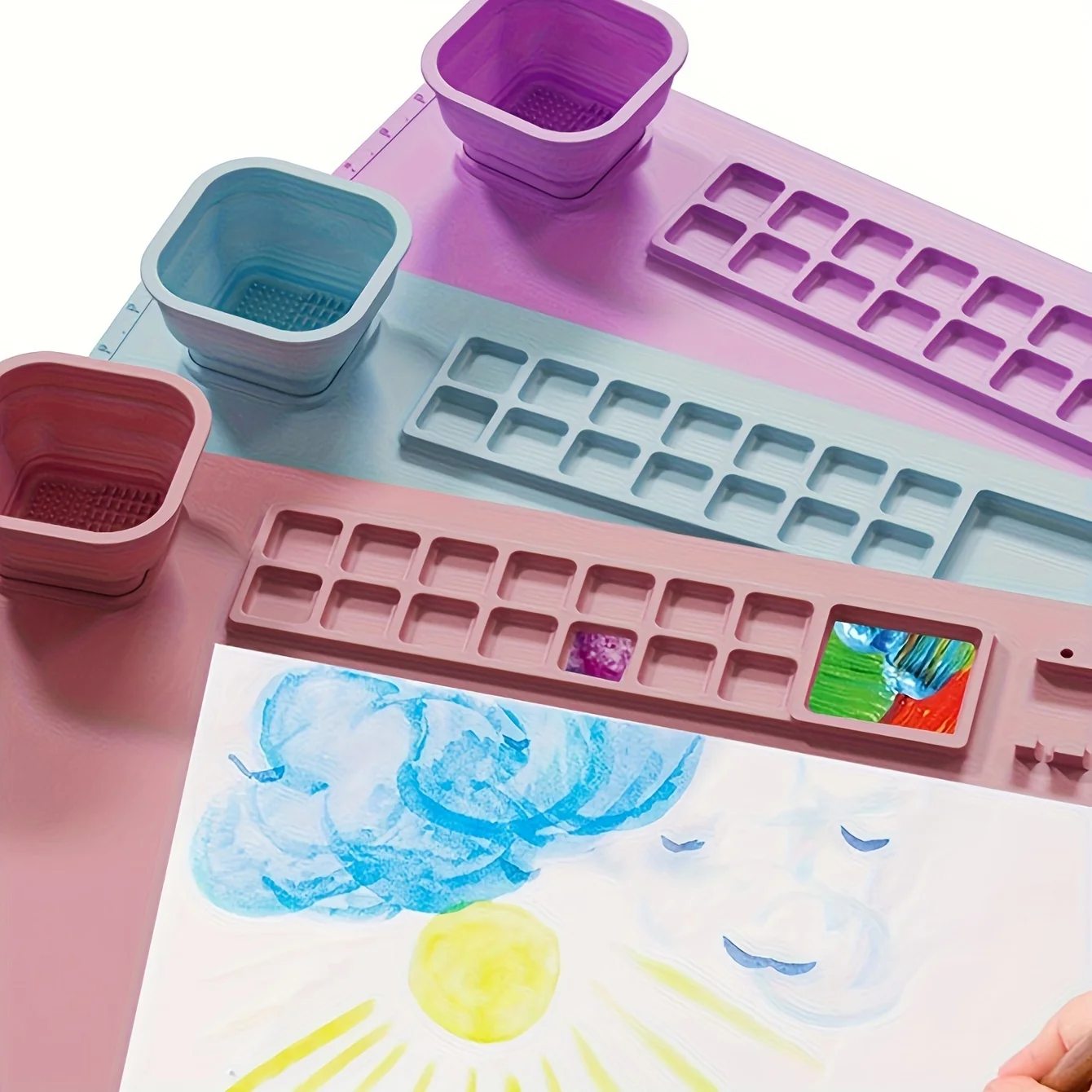 1pc Silicone Painting Mat, Art Mat, Silicone Painting Washable Graffiti Oil Color Mat silicone painting mat