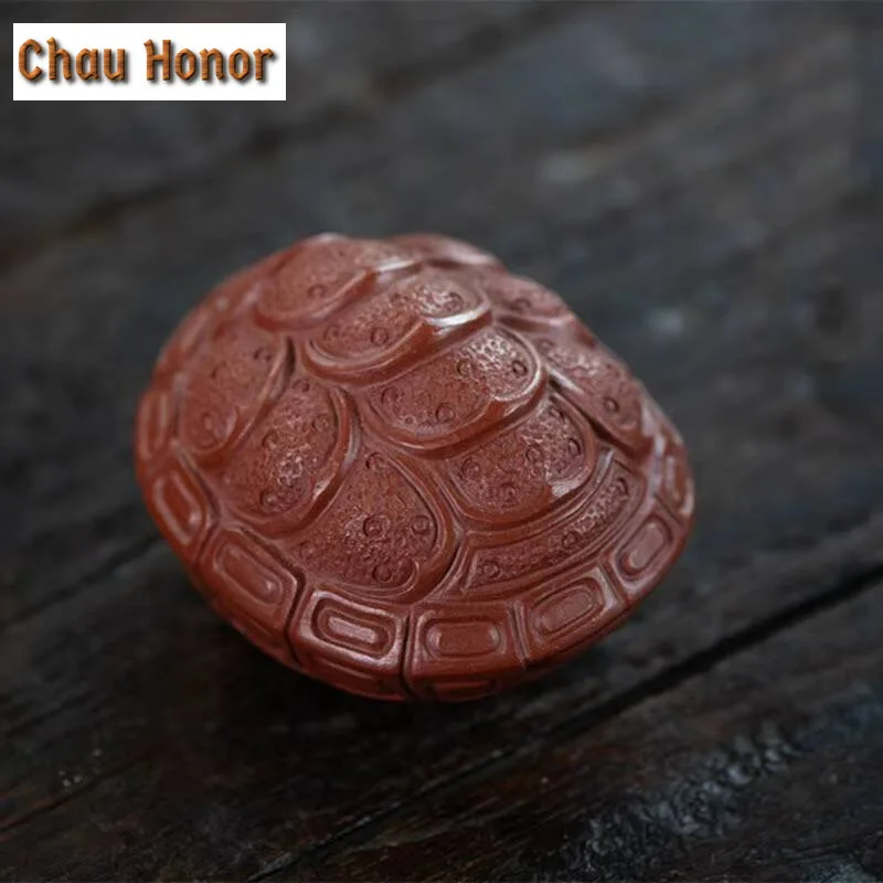 Creativity Yixing Raw Ore Dahongpao Purple Clay Tea Pet Tortoise Shell Ornaments Handmade Sculpture Tea Table Accessories Gifts