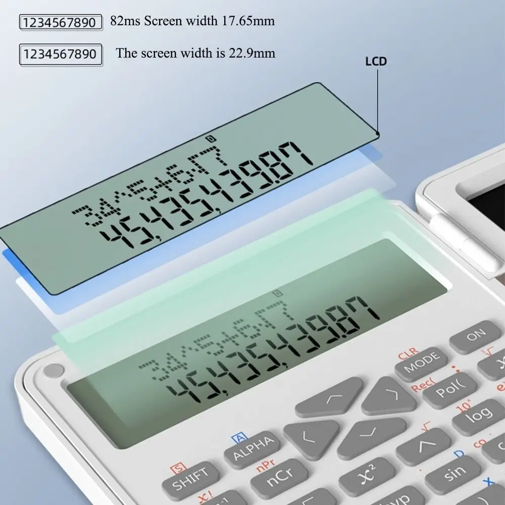 3 in 1 과학 계산기 접이식 6인치 사무용 LCD 드로잉 패드 지울 수 있는 실용적인 LCD 필기 보드(스타일러스 포함)