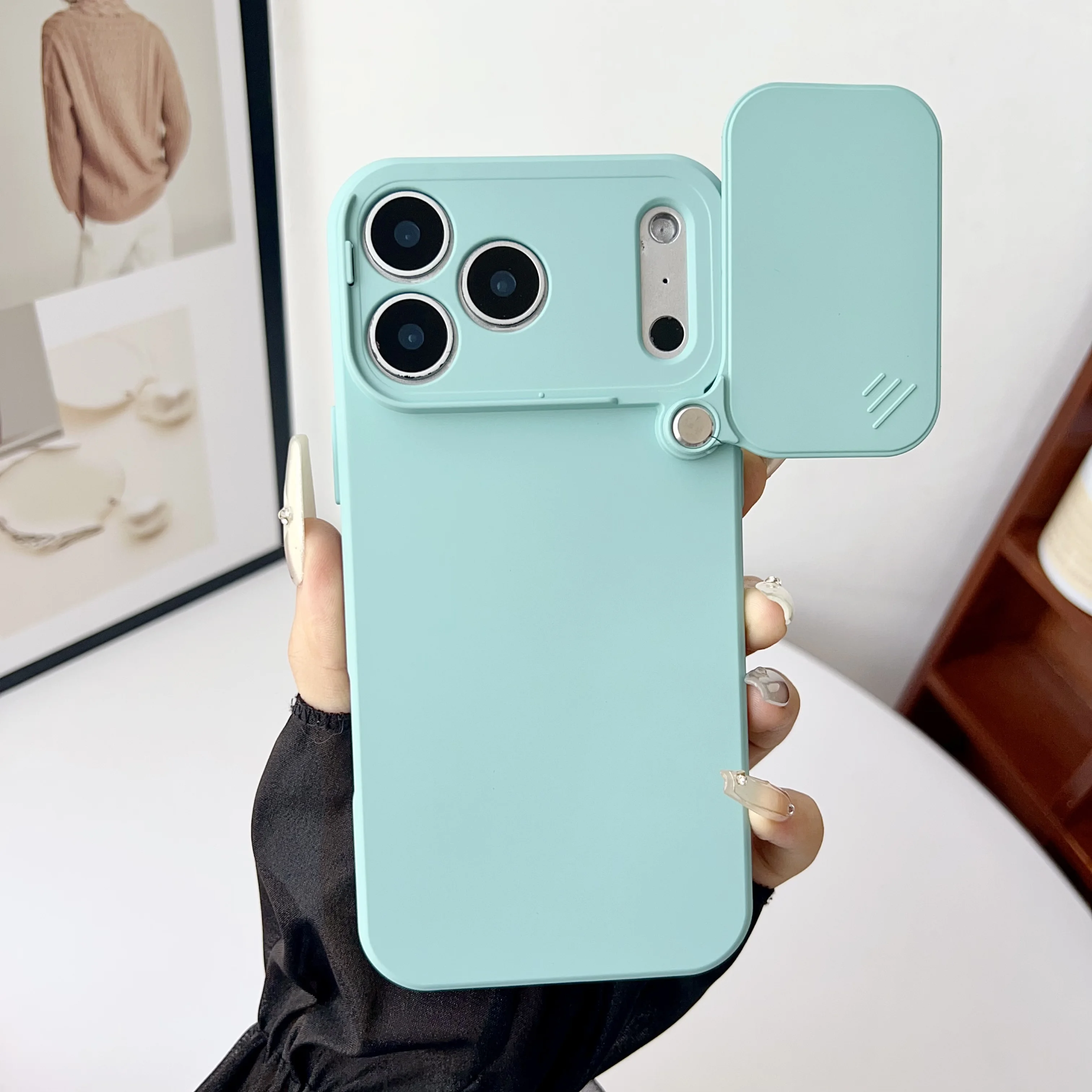 Slide Camera Lens Protection Soft Silicone Shockproof Bumper Phone Case