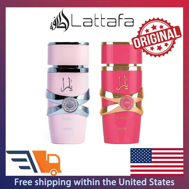 Lattafa Yara 2 Piece Set Eau de Parfum Femmen Spray 100ml Original Arab Perfumes Lasting Floral Pheromones Perfume Makeup 3.4 Oz