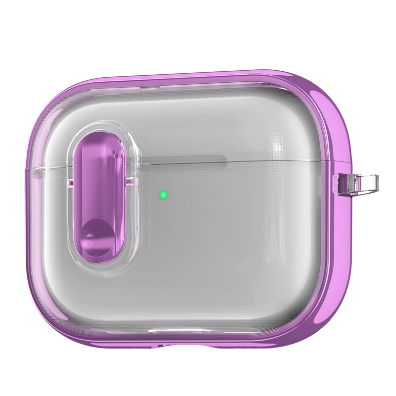 Transparent Electroplated Shockproof Earphone Case - Stylish Protective Cover