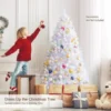 6ft White Iridescent Tinsel Artificial Christmas Tree w/ 792 Branch Tips 5
