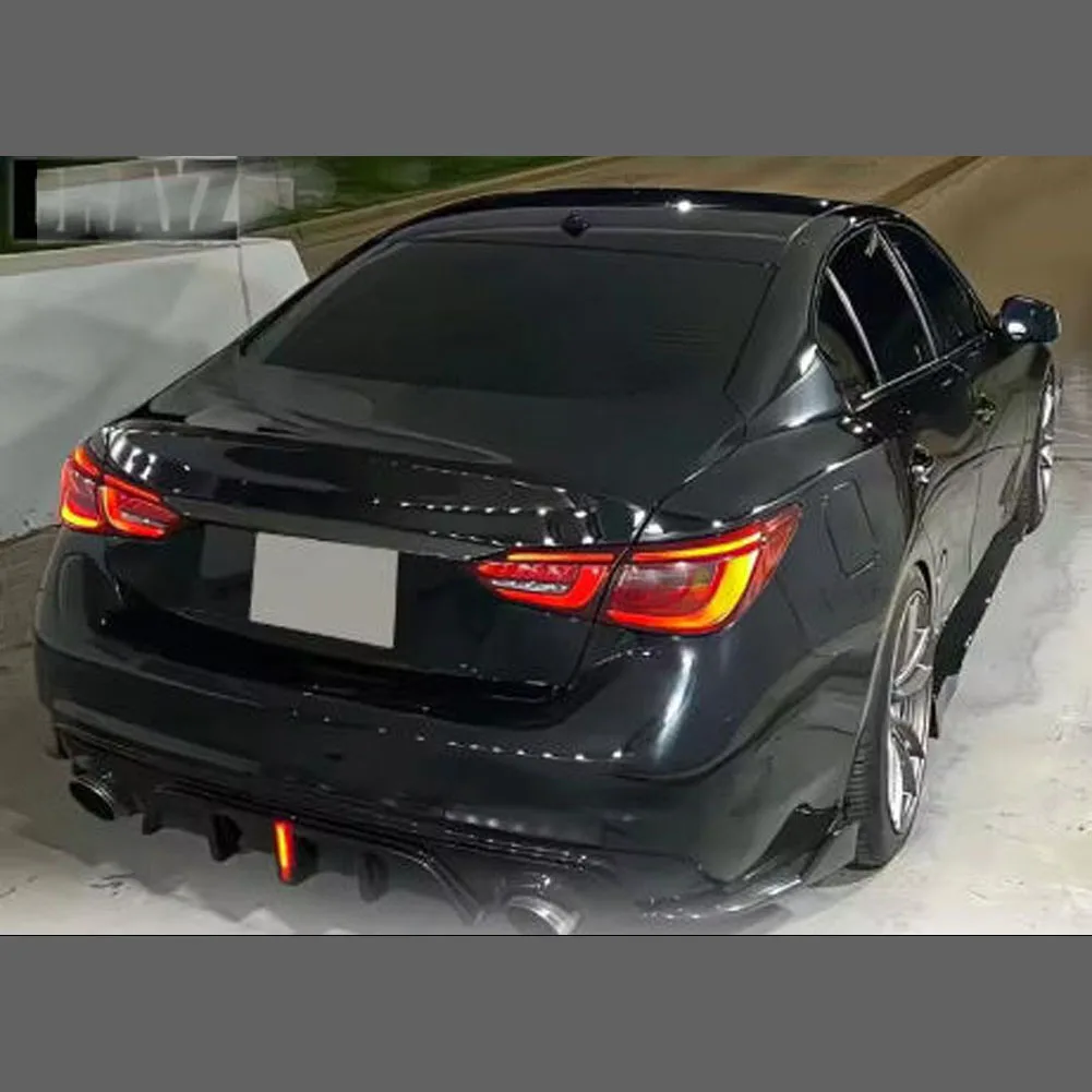 2014-2017 2018-2024 인피니티 Q50 Q50L M4 스타일 리어 범퍼 디퓨저 립 스플리터 스포일러 보호 커버 튜닝