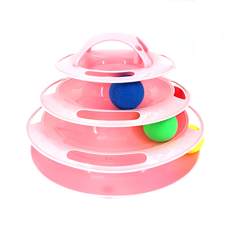 3/4 Levels Cats Toy Tower Tracks Cat Toys Interactive Cat Intelligence Training Amusement Plate Tower Pet Products Cat Tunnel 