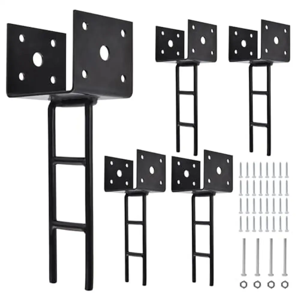 Galvanized Steel U Shape Post Anchor 4x4 Post Base Bracket Kit 8 Pack)