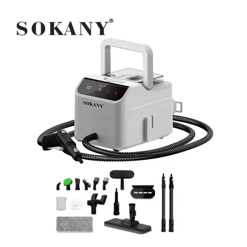 Sokany Çok Amaçlı Yüksek Basınçlı Buharlı Temizleyici Ev Tipi Halı, Araba Camı ve Zemin Temizliği için El Tipi Buhar Makinesi