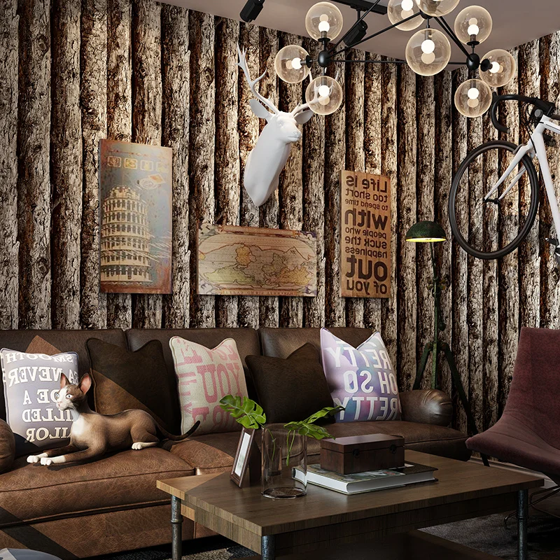 New 3D simulation wood grain wallpaper with solid wood color