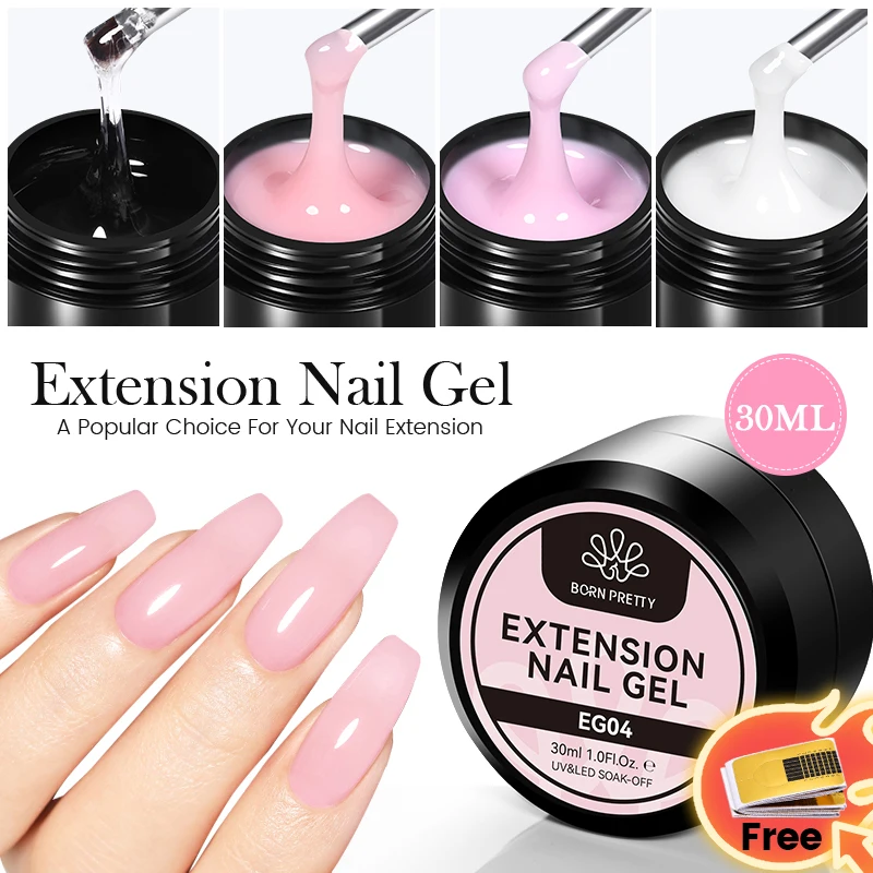 

BORN PRETTY 30ml Hard UV Gel Jelly Extension Nail Gel for Extended Nail Tips Color Fiber UV Construction Gel