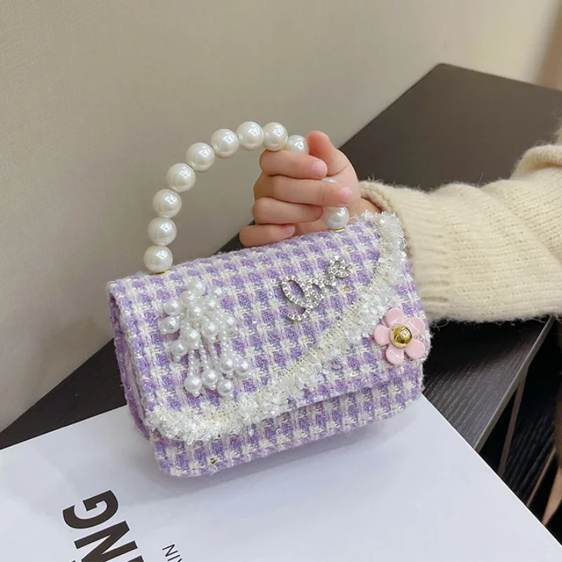 Manico Perla Borsa a tracolla Borsa da principessa Bambini Ragazze