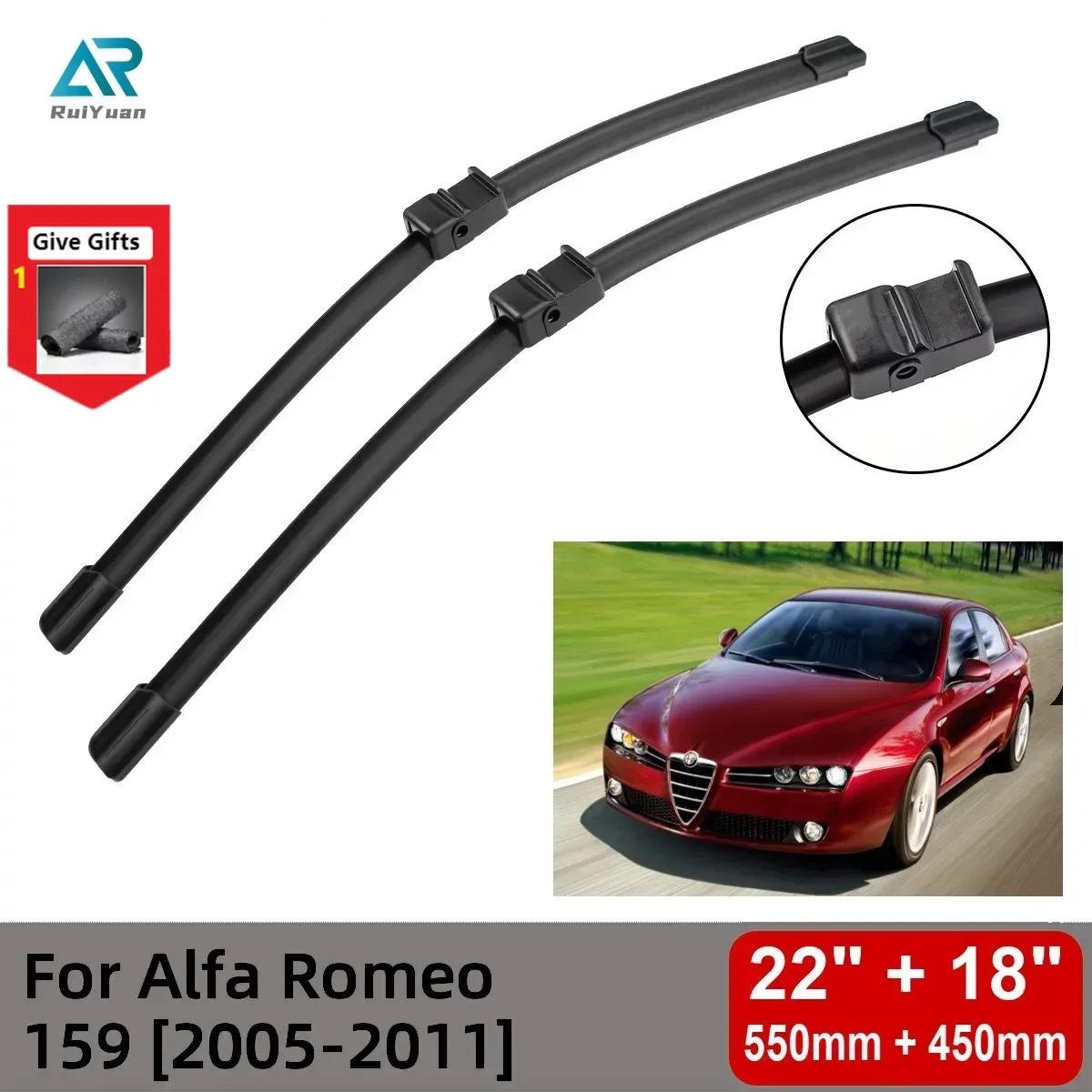 Spazzole Tergicristallo Anteriori Per Alfa Romeo 159 2005-2011 Parabrezza Parabrezza 22 "+ 18" Accessori Per Veicoli