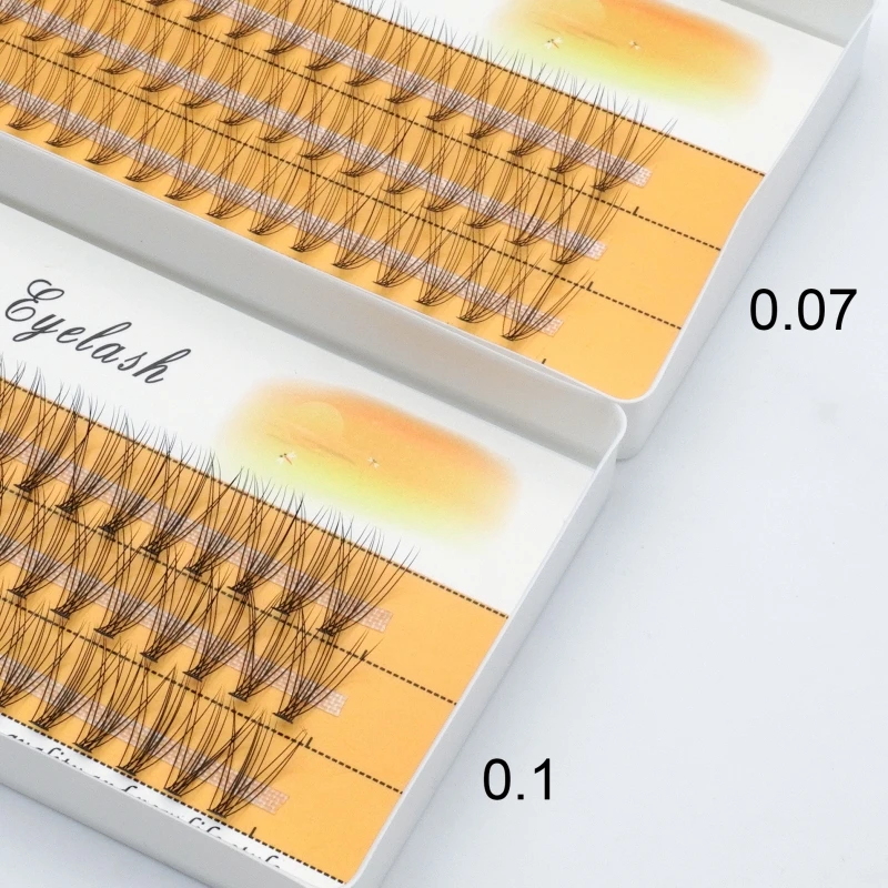 

1 Box/60 Bunches Mink Eyelashes Natural 2D Russian Individual Eyelash extension 10D 0.1mm Eyelash cluster Tool Lashes Wholesale