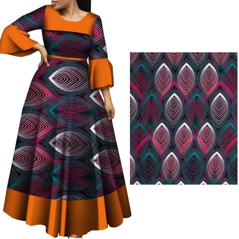 Ankara African Geometric printed cotton wax printing Guaranteed Wax Patchwork Cotton Tissu High Quality for Dress